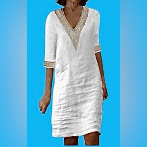 🤎NWT!! NORACORA TUNIC STYLE DRESS/BEACH COVERUP! BOHO! GORGEOUS EMBROIDERY!!